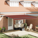 vidaXL Behúzható napellenző narancssárga és barna 450 × 350 cm