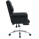 Irodai szék lábtartóval, fekete ekobőr, RODIK