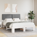 vidaXL Ágykeret Kárpitozott Fejtámlával Világosszürke 150 x 200 cm