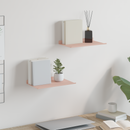 vidaXL Lebegő polc 2 pcs Rózsaszín 30 x 18 x 2,5 cm Acél