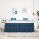vidaXL Ágykeret matracmal Kék 200 x 200 cm szövet
