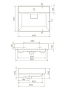 CeraStyle SHARP - porcelán mosdókagyló - 60 x 48 cm