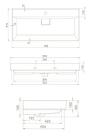 CeraStyle SHARP - porcelán mosdókagyló - 1 csaplyukas - 100 x 48 cm