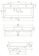 CeraStyle SHARP - porcelán mosdókagyló - DUPLA csaplyukas - 100 x 48 cm