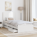 vidaXL Ágykeret fiókkal fejtámlával Fehér 90 x 190 cm Mérnöki Fa