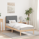 vidaXL Ágykeret Kárpitozott Fejtámlával Világosszürke 80 x 200 cm
