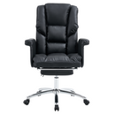 Irodai szék lábtartóval, fekete ekobőr, RODIK