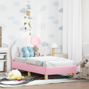 vidaXL Gyerekágy keret fejtámlával Rózsaszín 70 x 140 cm PU