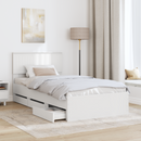 vidaXL Ágykeret fiókkal fejtámlával Fehér 100 x 200 cm Mérnöki Fa