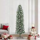 vidaXL Mű Karcsú Karácsonyi Fa 300 LED-del Zöld és Fehér 240 cm