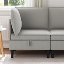 vidaXL Sarok Sofa tárolóval Világosszürke Bársony