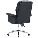 Irodai szék lábtartóval, fekete ekobőr, RODIK