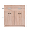 Komód 2D1S, sonoma tölgy, TOPTY TYP 19