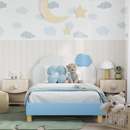 vidaXL Gyerekágy kerettel Kék 90 x 190 cm PU