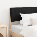 vidaXL Kárpitozott fejtámla Fekete 100 cm Tömör fenyőfa