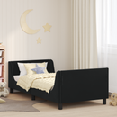 vidaXL Gyerekágy kerettel fejtámlával Fekete 90 x 190 cm Bársony