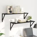vidaXL Falpolcok 2 pcs Fekete tölgy 80 x 25 x 25,5 cm Faanyag