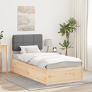 vidaXL Ágykeret Kárpitozott Fejtámlával Világosszürke 90 x 190 cm