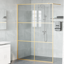 vidaXL Walk-in zuhanyfal Arany 140 x 195 cm edzett üveg