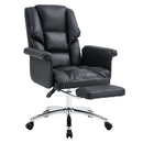 Irodai szék lábtartóval, fekete ekobőr, RODIK