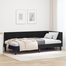 vidaXL Sarokágy keret fejtámlával Fekete 90 cm x 200 cm Bársony