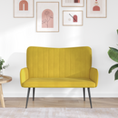 vidaXL Kétüléses Kanapé Sárga 115 x 61 x 87 cm Bársony