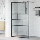 vidaXL Walk-in zuhanyfal Fekete 115 x 195 x 0,5 cm Üveg és Alumínium