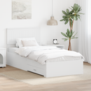 vidaXL Ágykeret fiókkal fejtámlával Fehér 90 x 190 cm Szerelt Fa