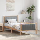 vidaXL Ágykeret Barna és világosszürke 90 x 200 cm Tömör fenyőfa