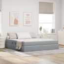 vidaXL Ágy tárolóval és matraccal matracmal Világosszürke 160 x 200 cm