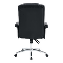 Irodai szék lábtartóval, fekete ekobőr, RODIK