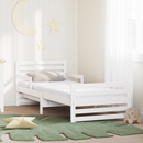 vidaXL Ágykeret kihúzható matraccal Fehér 80 x 200 cm Tömör fenyőfa