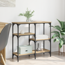 vidaXL Konzolasztal polcokkal Artisan tölgy 80 x 29 x 75 cm Faanyag