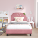 vidaXL Gyerekágy kerettel fejtámlával Rózsaszín 90 x 200 cm Bársony
