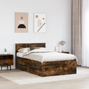 vidaXL Ágykeret fejtámlával Füstölt tölgy 120 x 190 cm Faanyag