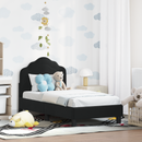 vidaXL Gyerekágy keret fejtámlával Fekete 70 x 140 cm Bársony