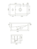 CeraStyle NIKA - MINI -porcelán mosdókagyló - 42 x 24 cm