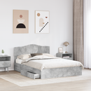 vidaXL Tárolós Ágy fejtámlával Beton Szürke 150 x 200 cm Faanyag
