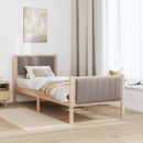 vidaXL Ágykeret fejtámlával Barna és taupe 80 x 200 cm Tömör fenyőfa