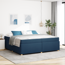 vidaXL Ágykeret matracmal Kék 200 x 200 cm szövet