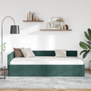 vidaXL Sarokágy keret fejtámlával Sötétzöld 90 cm x 190 cm Bársony