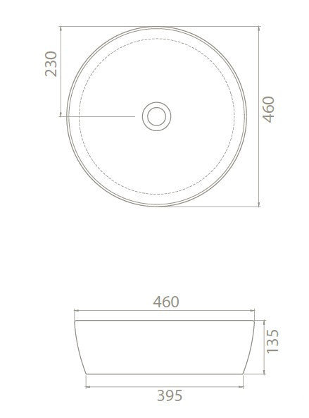 CeraStyle ONE - PULTRA ültethető - Top Counter - porcelán mosdó - O - Ø 46 cm