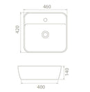 CeraStyle ONE - PULTRA ültethető - Top Counter - porcelán mosdó -  - csaplyukas - 46 x 42 cm