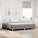 vidaXL Boxrugós ágy matracmal Tópszínű 200 x 200 cm szövet