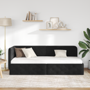 vidaXL Sarokágy keret Fekete 80 x 200 cm Bársony
