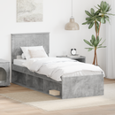 vidaXL Ágykeret fejtámlával Beton Szürke 75 x 190 cm Tömör fenyőfa