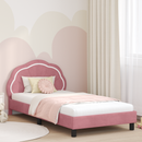 vidaXL Gyerekágy kerettel fejtámlával Rózsaszín 80 x 200 cm Bársony