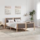 vidaXL Ágykeret fejtámlával Barna és taupe 135 x 190 cm Tömör fenyőfa