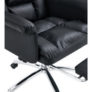 Irodai szék lábtartóval, fekete ekobőr, RODIK