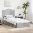 vidaXL Tárolós Ágy fiókkal tárolóval Beton Szürke 70 x 190 cm Faanyag